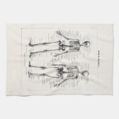 ヴィンテージの骨組人間の解剖学の骨はスカルの骨を抜きます キッチンタオル (横)