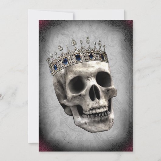 ヴィンテージの骨組女王のハローウィンパーティ 招待状 (正面)