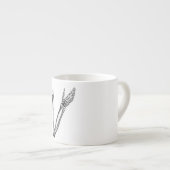 ヴィンテージの骨組腕骨のパーソナライズなレトロの骨 エスプレッソカップ (正面右)