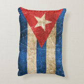 ヴィンテージの高齢と傷の付いたキューバ国旗 アクセントクッション (裏面(縦))