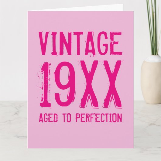 ヴィンテージの高齢化から高性能化の誕生日カード カード (正面)