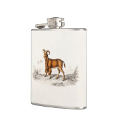 ヴィンテージの髭があるヤギのスケッチのレトロのひげのヤギ フラスク (左)