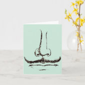 ヴィンテージの髭のブランク カード (黄色い花)