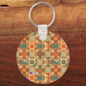 ヴィンテージの魅力が詰まった、レトロな模様 キーホルダー (正面)