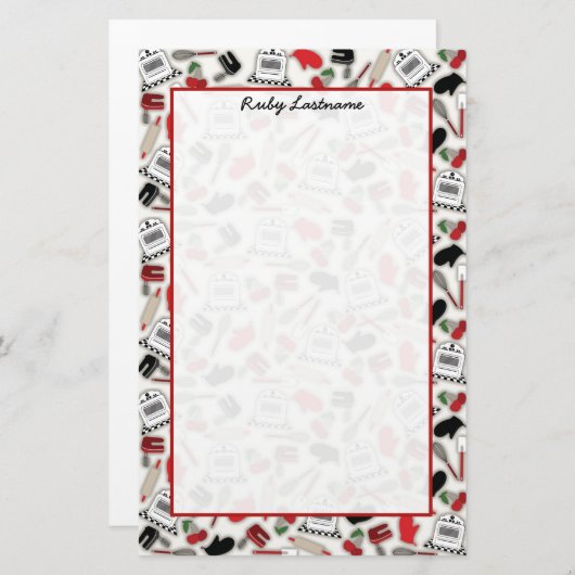 ヴィンテージの魅力の台所パーソナライズな文房具 便箋 (正面/裏面)