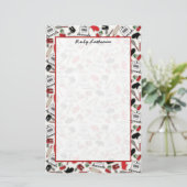 ヴィンテージの魅力の台所パーソナライズな文房具 便箋 (スタンド正面)