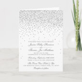 ヴィンテージの魅力的な銀製の紙吹雪の結婚式招待状 招待状 (正面)