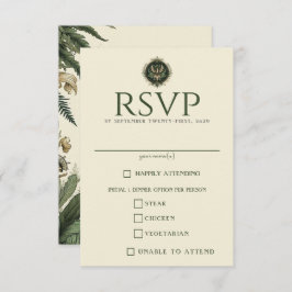 ヴィンテージの魅惑された森林食糧選択 出欠カード