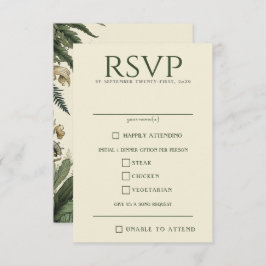 ヴィンテージの魅惑された森林食糧選択 出欠カード