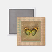 ヴィンテージの魅惑的な蝶 マグネット (正面/裏面)