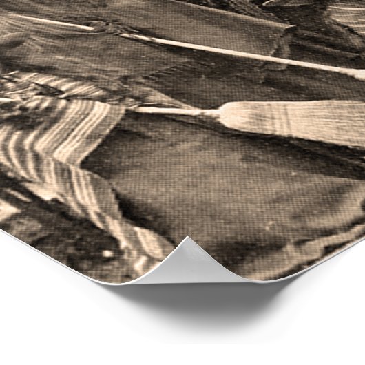 ヴィンテージの魔女が衣装を着て女性を撮影 ポスター (角)