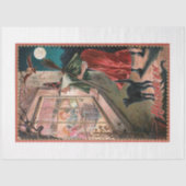 ヴィンテージの魔女と黒猫 薄葉紙 (正面)