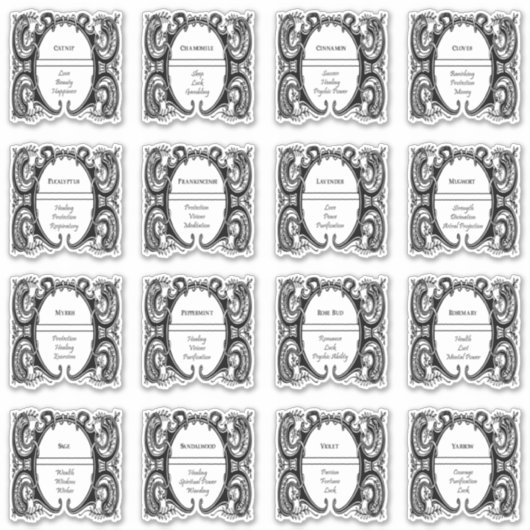 ヴィンテージの魔法のハーブ魔法の瓶ラベル シール (正面)