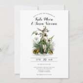 ヴィンテージの魔法の庭園の妖精グリーンウェディング 招待状 (正面)