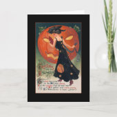 ヴィンテージの魔法使いのハロウィン挨拶w/Bloodyの文字 招待状 (正面)