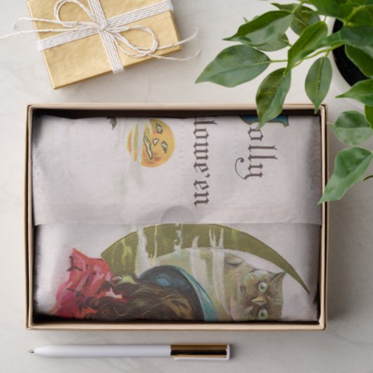 ヴィンテージの魔法使いのフクロウのパーティーのティッシュハロウィン 薄葉紙 (ギフト)