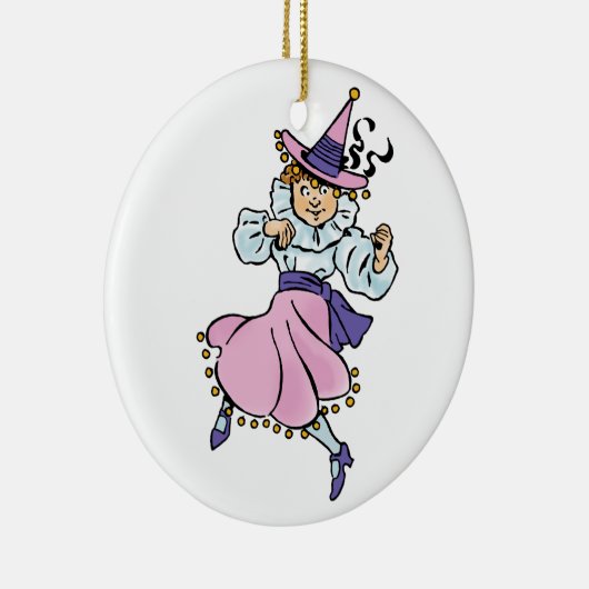 ヴィンテージの魔法使いオズ、かわいい踊りガールムンチキン セラミックオーナメント (右)