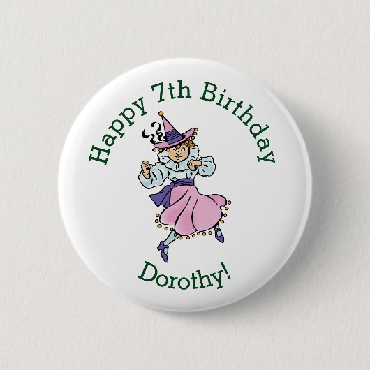 ヴィンテージの魔法使いオズ、かわいい踊りガールムンチキン 缶バッジ (正面)