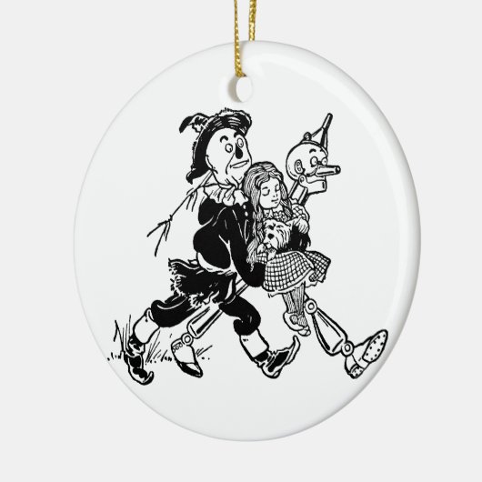 ヴィンテージの魔法使いオズ・ドロシーとポピーたちと寝る セラミックオーナメント (左)