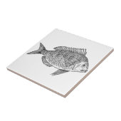 ヴィンテージの魚の航海のな海洋の芸術のイラストレーション タイル (側面)