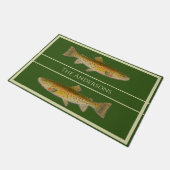 ヴィンテージの魚の色マスのパターンdoormat ドアマット (アングル)