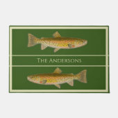 ヴィンテージの魚の色マスのパターンdoormat ドアマット (正面)