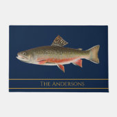 ヴィンテージの魚の色マスのパターンdoormat ドアマット (正面)