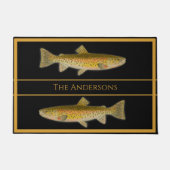 ヴィンテージの魚の色マスのパターンdoormat ドアマット (正面)