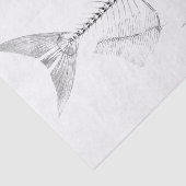 ヴィンテージの魚の骨組エッチング 薄葉紙 (詳細)