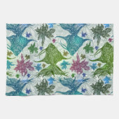 ヴィンテージの魚パターン キッチンタオル (横)