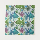 ヴィンテージの魚パターン タペストリー (正面(横))