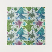 ヴィンテージの魚パターン タペストリー (正面)