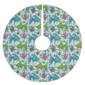 ヴィンテージの魚パターン ブラッシュドポリエステルツリースカート (正面)