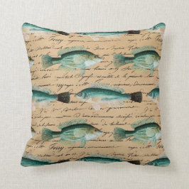 ヴィンテージの魚低音パターンクッション クッション