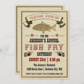 ヴィンテージの魚揚げ物の招待状 招待状 (正面/裏面)