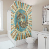 ヴィンテージの魚類の(占星術の)十二宮図の芸術 シャワーカーテン (インサイチュ)