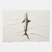 ヴィンテージの鮫のイラストレーション-レトロの鮫のテンプレート キッチンタオル (横)