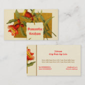 ヴィンテージの鮮やかな赤いザクロのカスタム花 名刺 (正面/裏面)