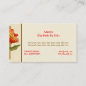 ヴィンテージの鮮やかな赤いザクロのカスタム花 名刺 (裏面)