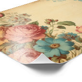 ヴィンテージの鮮やか花 フォトプリント            (角)