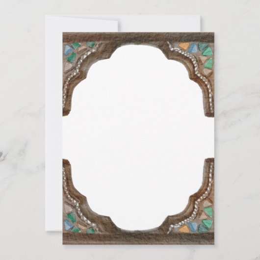 ヴィンテージの鱗片状アーチイスラム結婚教徒 招待状 (裏面)