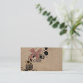 ヴィンテージの鳥かごの名刺 名刺 (スタンド正面)