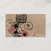 ヴィンテージの鳥かごの名刺 名刺 (裏面)