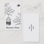 ヴィンテージの鳥かごの裸の枝つばめの名刺 名刺 (正面/裏面)