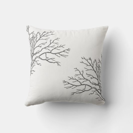 ヴィンテージの鳥かごの裸の枝つばめの枕 クッション (裏面)