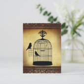 ヴィンテージの鳥かごスタンプ ポストカード (スタンド正面)