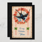ヴィンテージの鳥からあなたへ、バレンタインの特別なカード シーズンカード (正面/裏面)
