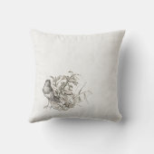 ヴィンテージの鳥がこの農家の枕を飾る クッション (裏面)