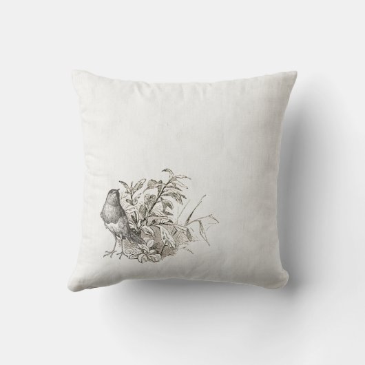 ヴィンテージの鳥がこの農家の枕を飾る クッション (裏面)