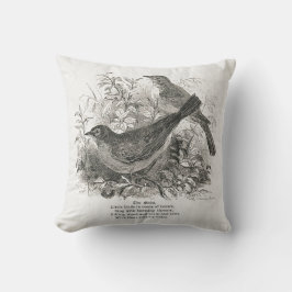 ヴィンテージの鳥がこの農家の枕を飾る クッション